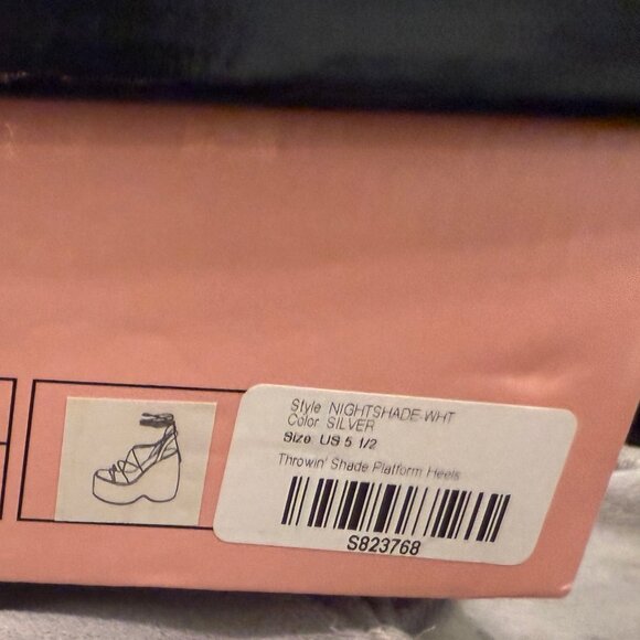 LADY GODIVA SILVER NIGHTSHADE PLATFORM LONG LACE-UP SANDALS NEW IN BOX (NWT) - Picture 14 of 14